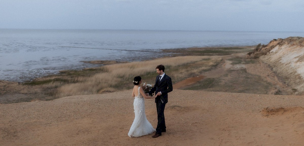 Eine atemberaubende Hochzeit auf Sylt, Deutschland.