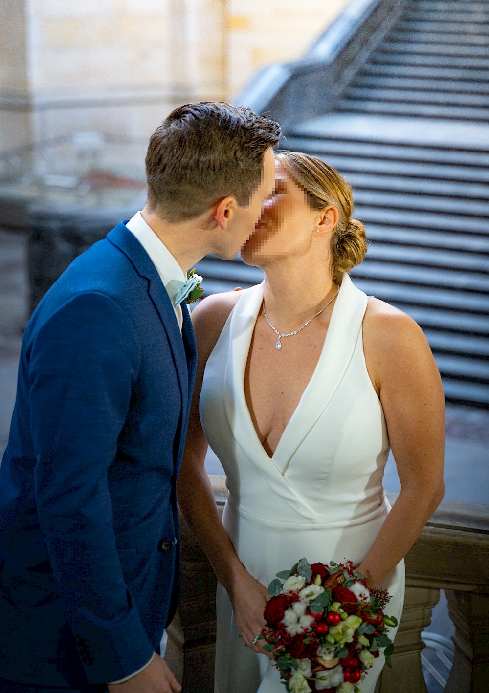 reportage Winterhochzeit in Hannover mit Brautpaarshooting im Neuen Rathaus 5
