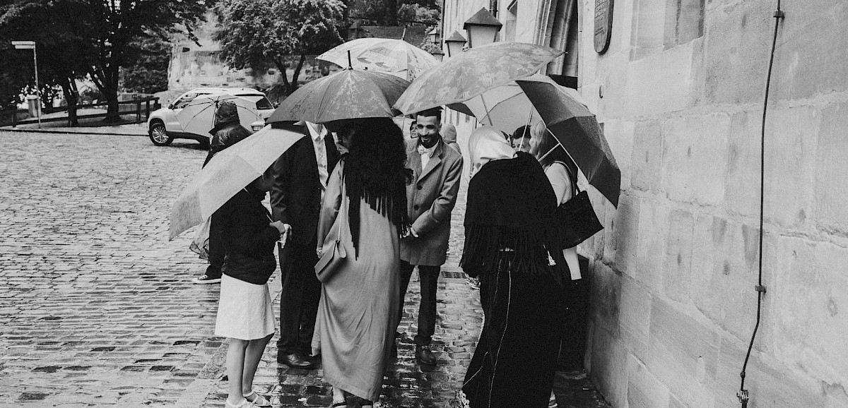 Regenhochzeit in Nürnberg